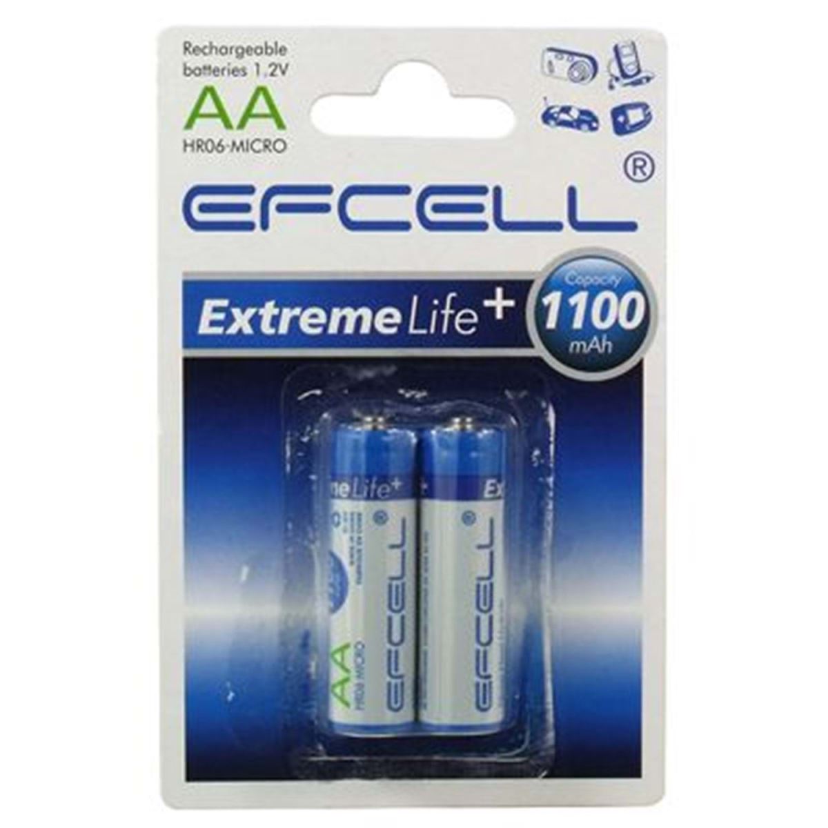 Efcell 1.2V AA Şarjli 1100Ma 2'Li Blister Paket Kalem Pil 1