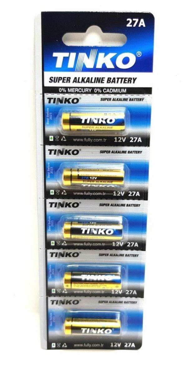 Tinko 27A 12V Alkalin 5'Li Blister Paket Pil 1