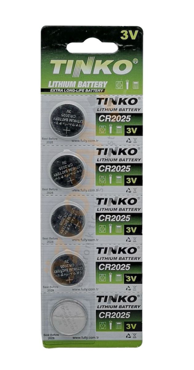 Tinko Cr2025 3V 5'Li Blister Paket Lityum Pil 1