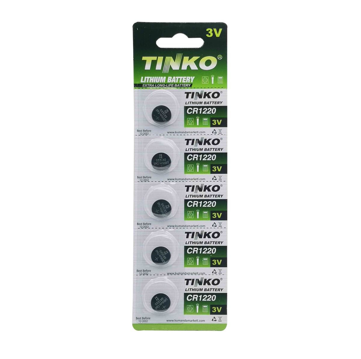 Tinko Cr1220 3V 5'Li Blister Paket Lityum Pil 1