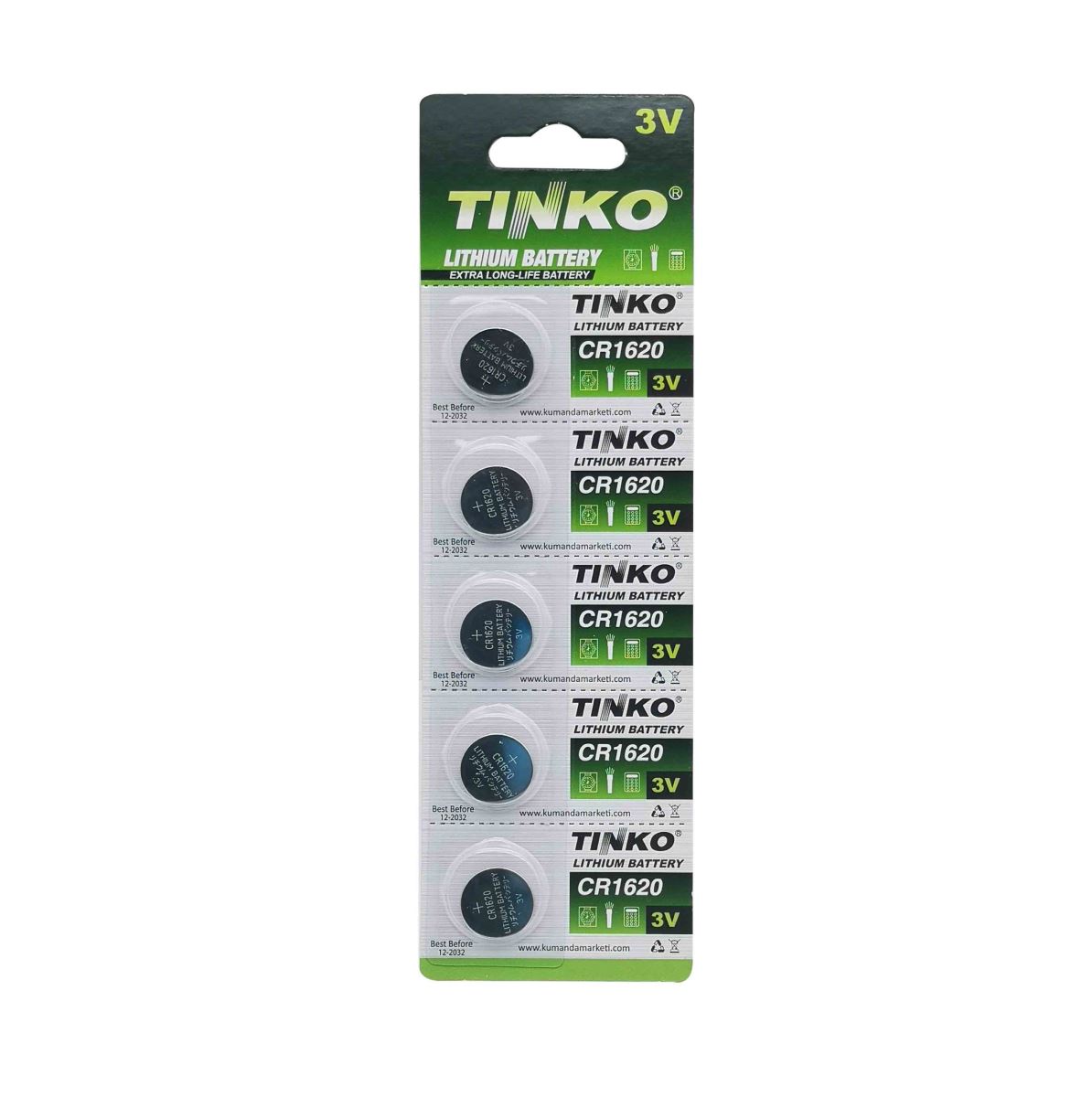 Tinko  Cr1620 3V 5'Li Blister Paket Lityum Pil 1