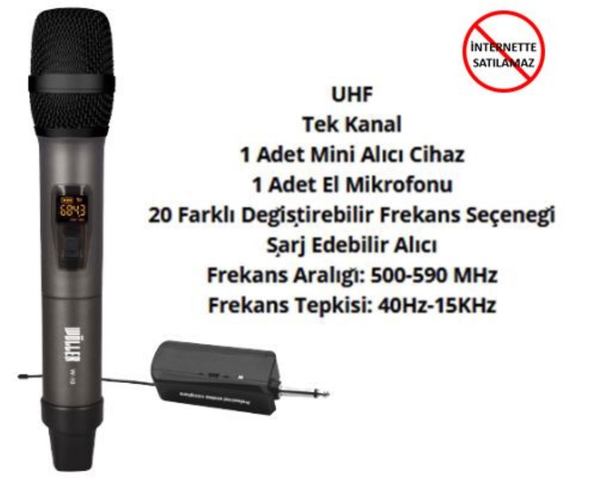 W-10 Tek Kanal El Mikrofonlu Telsiz Mikrofon Seti 1