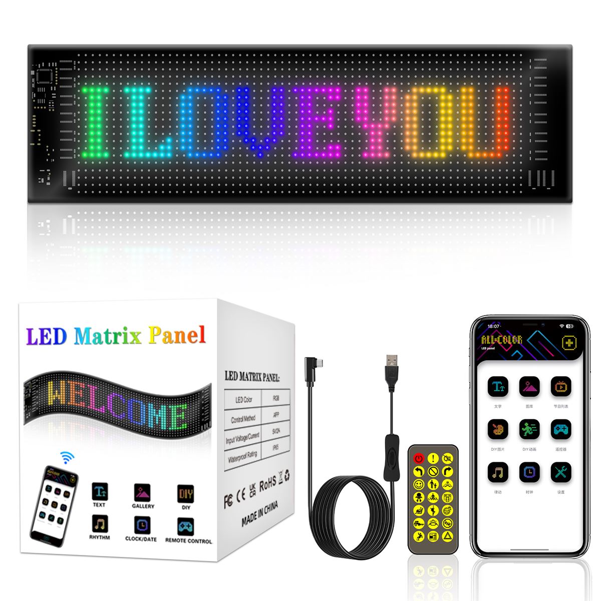20X64 CAMA YAPIŞAN MATRIX PANEL LED EKRAN 1