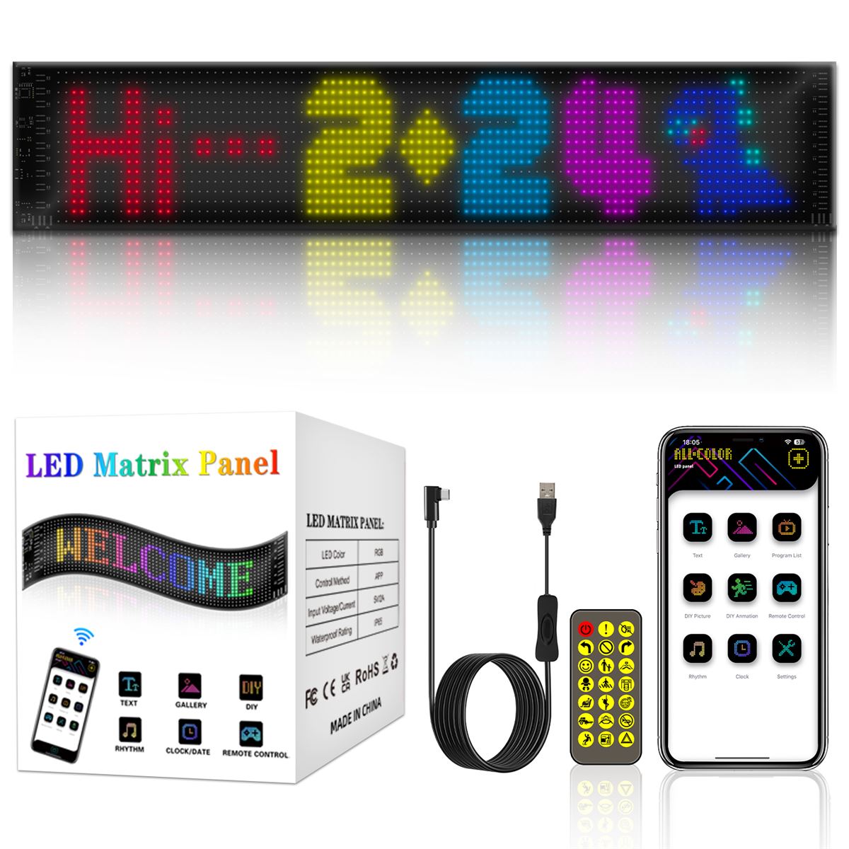 16X96 CAMA YAPIŞAN MATRIX PANEL LED EKRAN 1