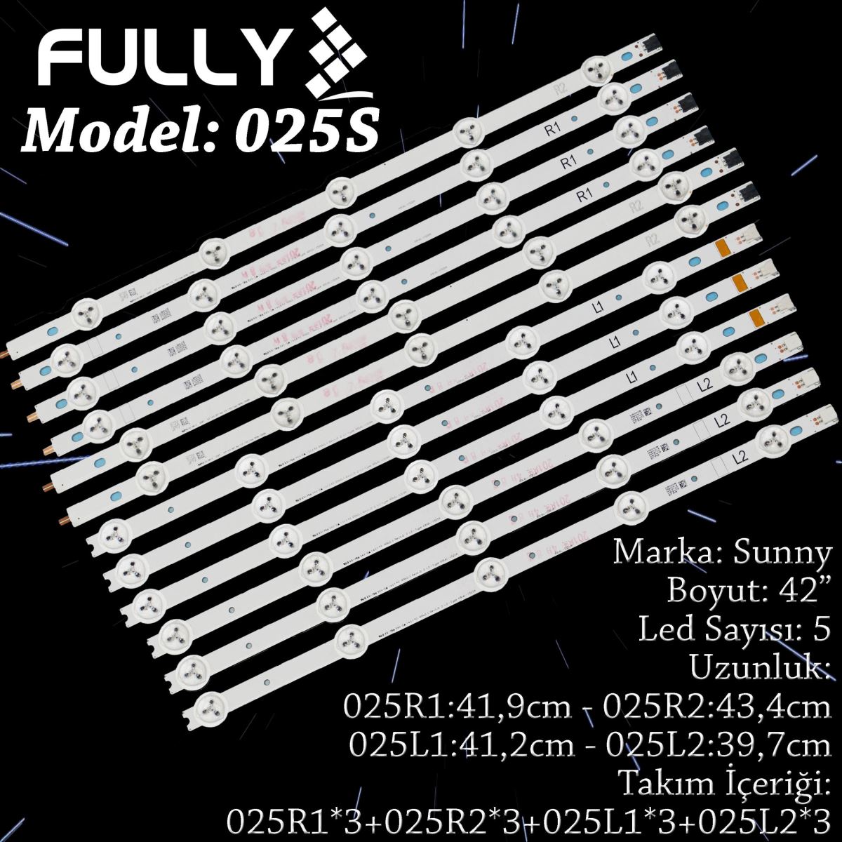 FULLY SET-025S SUNNY 42 INC 2  ADET (SET) TV LED BAR 1