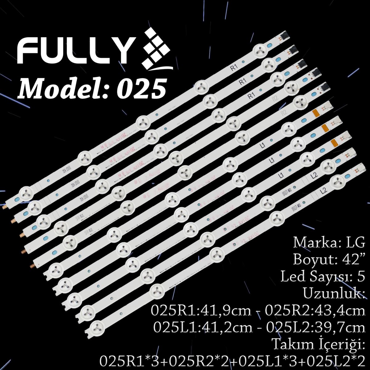 FULLY SET-025 LG 42 INC 5A+5B ADET (SET) TV LED BAR 1