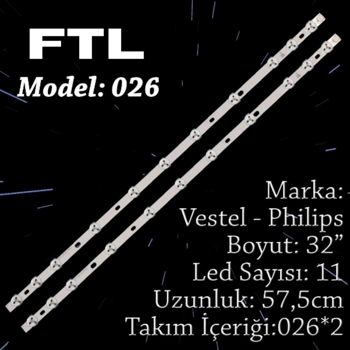 FTL SET-026 VESTEL 32 INC 2  ADET (SET) TV LED BAR 1