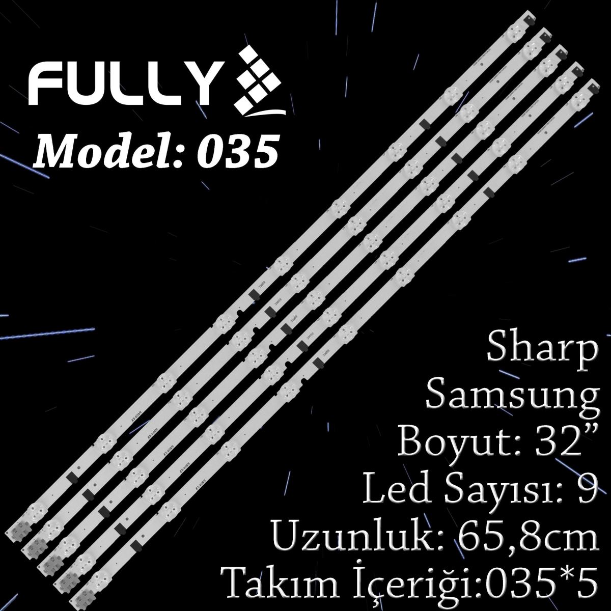 FULLY SET-035 SAMSUNG 32 INC 5  ADET (SET) TV LED BAR 1