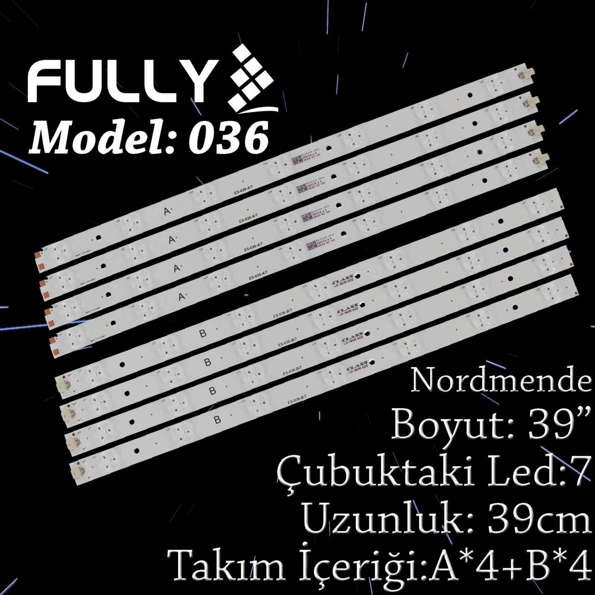 FULLY SET-036 SANYO 40INC 4A+4B ADET (SET) TV LED BAR 1