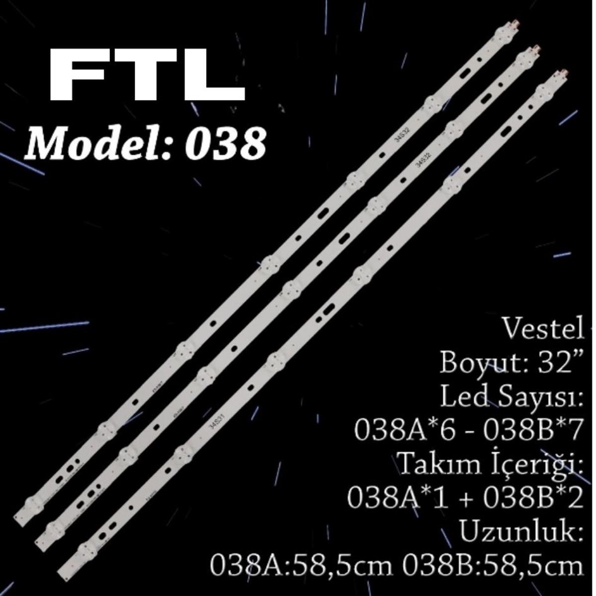 FTL SET-038 SAMSUNG,VESTEL 32INC 2*7Led+1*6Led 3 ADET (SET) TV LED BAR 1