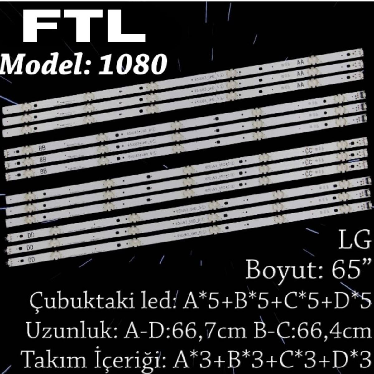 FTL SET-1080 LG 65 INC 3A+3B+3C+3D ADET (SET) TV LED BAR 1