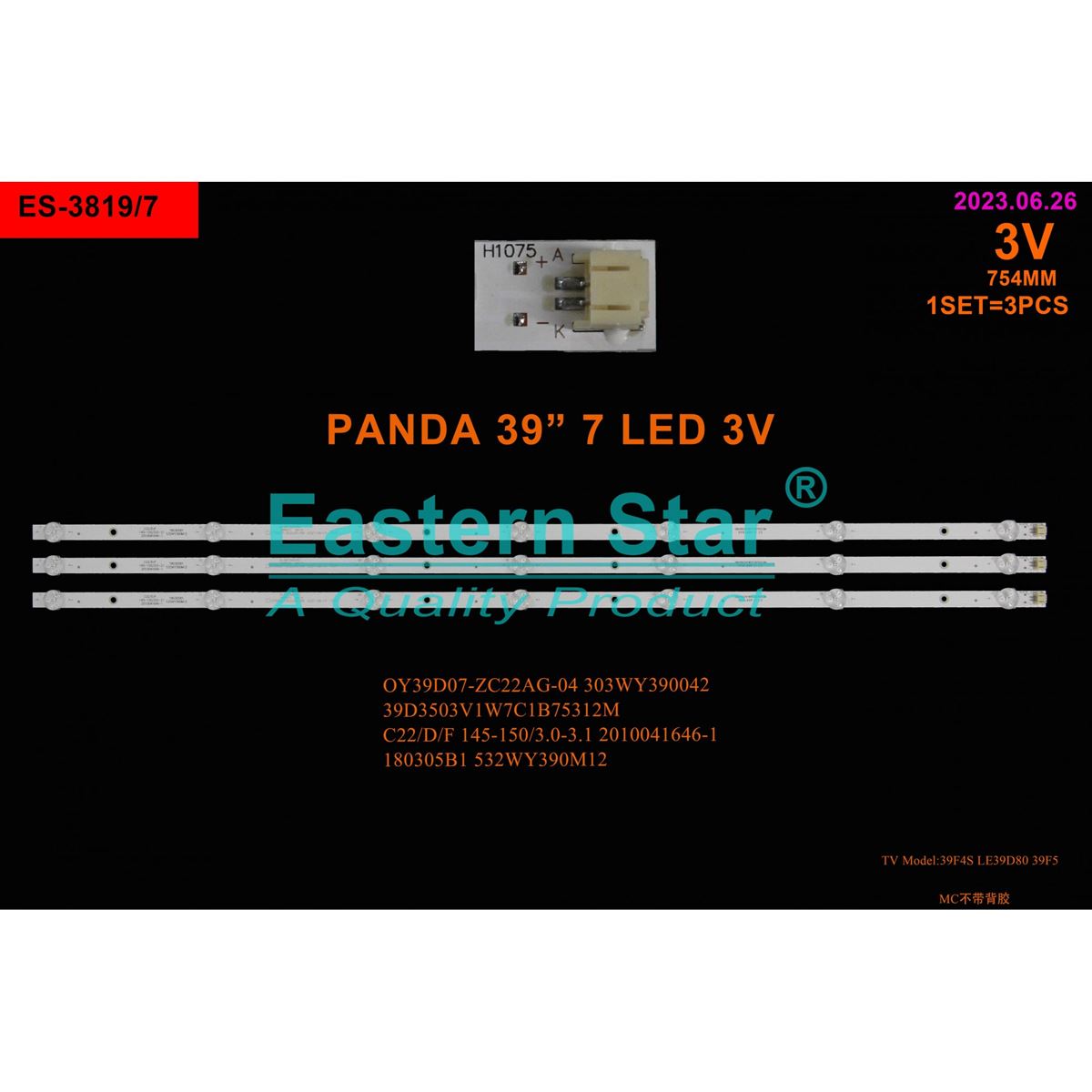 EASTERN SET-3819 WOX B213900 WEBOS, B213900, Panda LE39D80, Panda 39D18 1