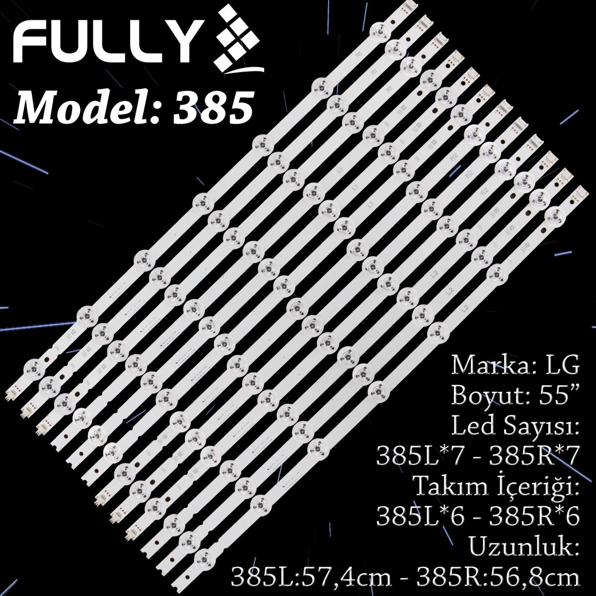 FULLY SET-385 LG 55 INC 12 ADET (SET) TV LED BAR 1