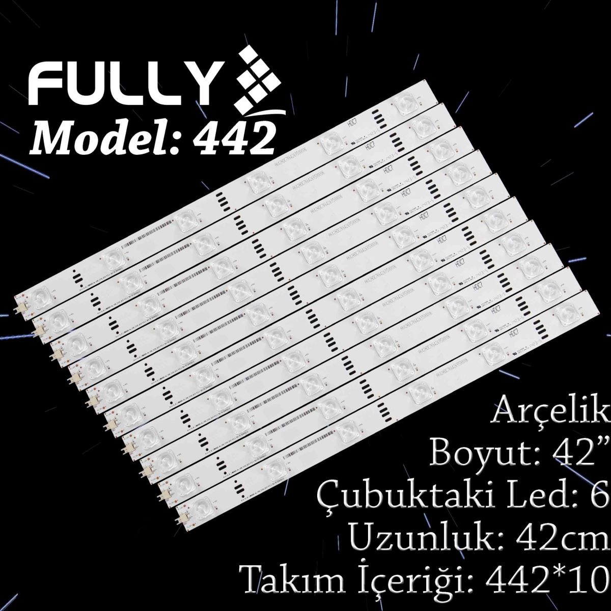 FULLY SET-442 ARÇELİK 42 INC 10  ADET (SET) TV LED BAR 1