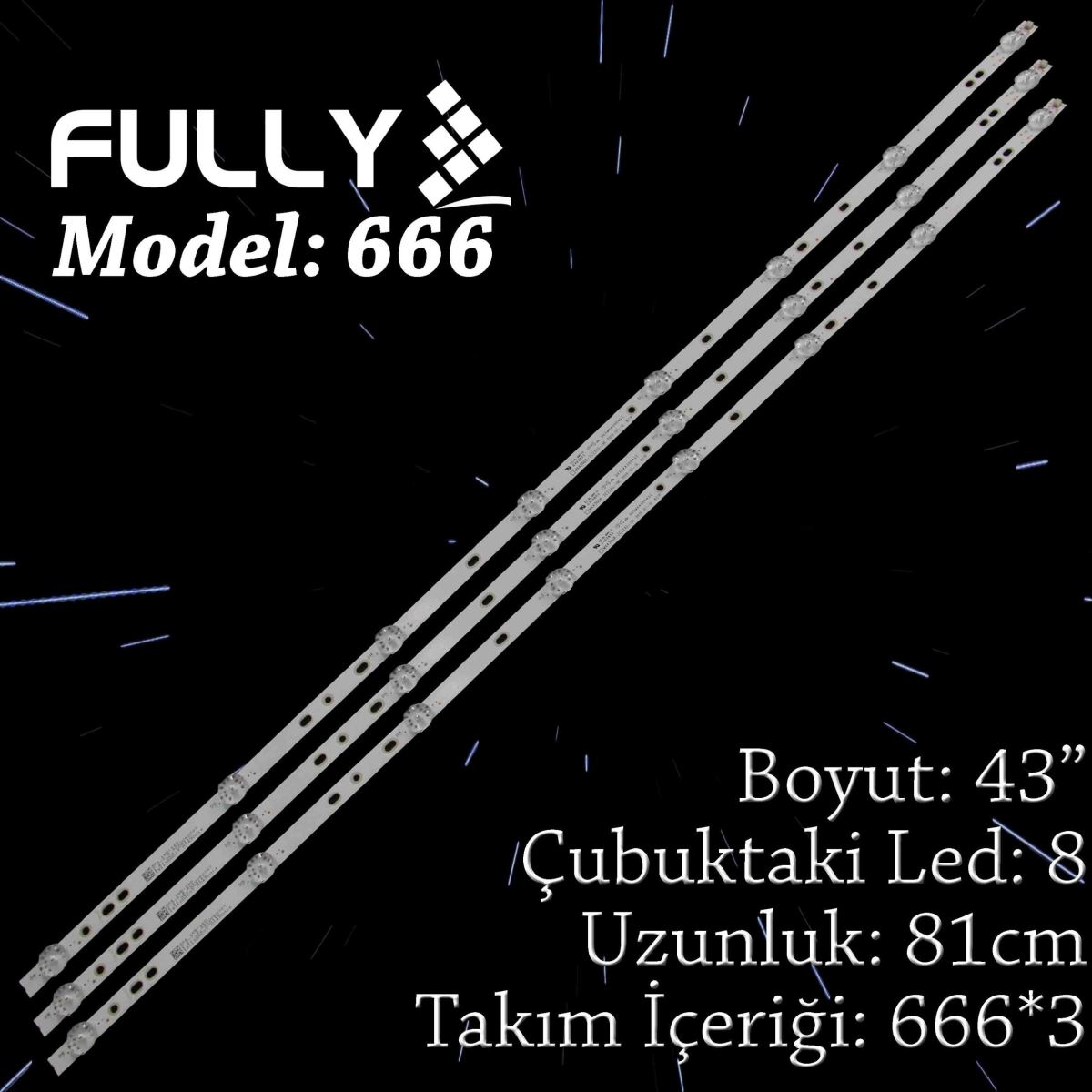 FULLY SET-666 VOX 43 INC 3  ADET (SET) TV LED BAR 1