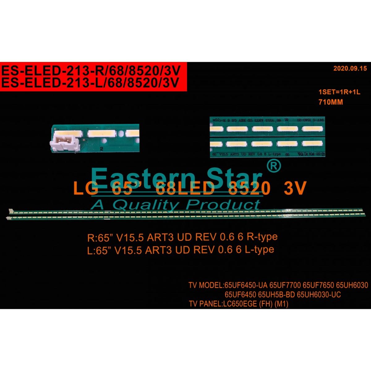 FULLY-ELED-213 LG, 65UH600V TV LED BAR, 6922L-0143A, 6916L2305A, 6916L2306A, 65 V15.5 ART3 UD, 6916L2306A, 6916L2305A, TV LED 1