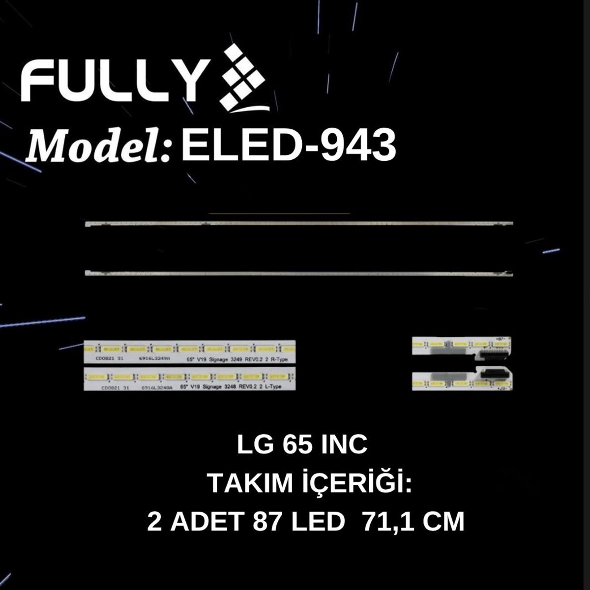 FULLY-ELED-943 LG 65UH5E-B LED BAR, 65 V19 SIGNAGE, 622L-0276A , 6916L3248A, LG 65UH5E-BJ.APDLLJP LED BAR , D650EQE(FJ)(A1) 1