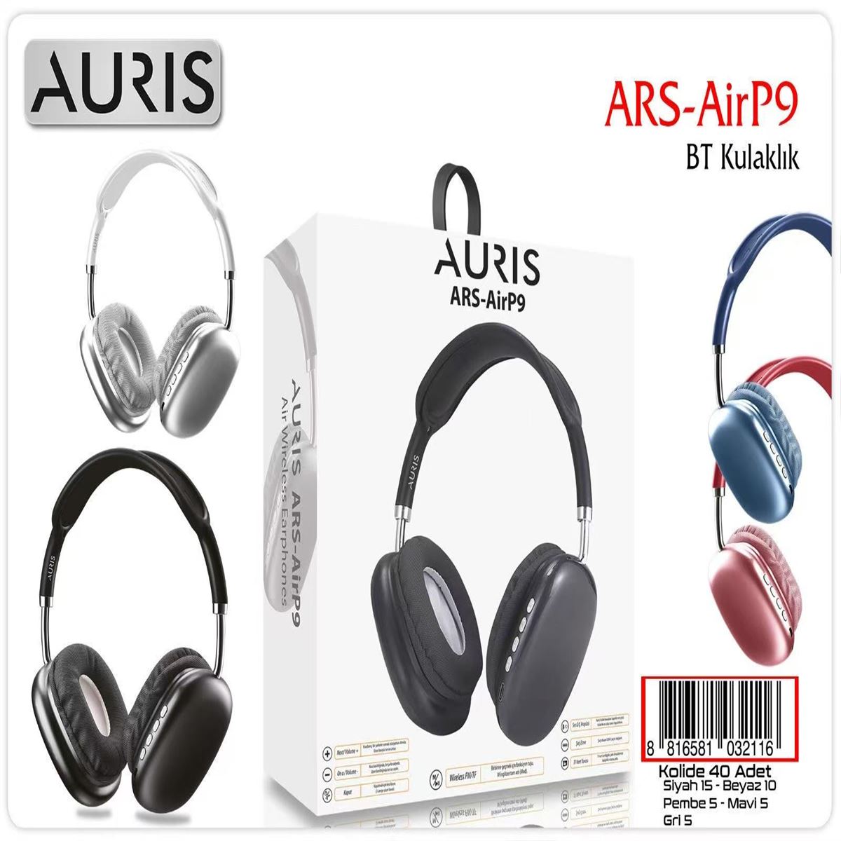 AURIS ARS AİR P9 BLUETOOTH KULAKLIK 1