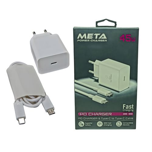 META MP4511BCC 45W PD& Type-C To Type-C Kablo