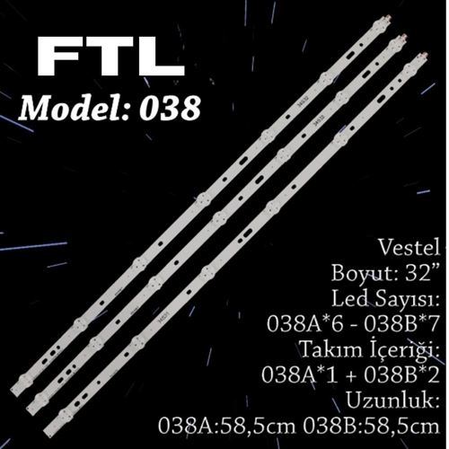 FTL SET-038 SAMSUNG,VESTEL 32INC 2*7Led+1*6Led 3 ADET (SET) TV LED BAR