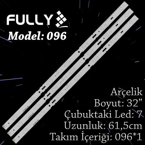 FULLY-SET-096 Arçelik/Beko/Grundıng 32 INC 3 ADET (SET) TV LED BAR