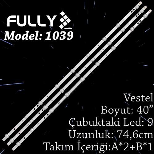 FULLY SET-1039 VESTEL 40 INC 2A+1B ADET (SET) TV LED BAR