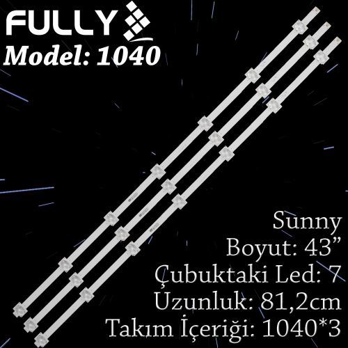 FULLY- SET-1040 SUNNY 43 INC 3 ADET (SET) TV LED BAR