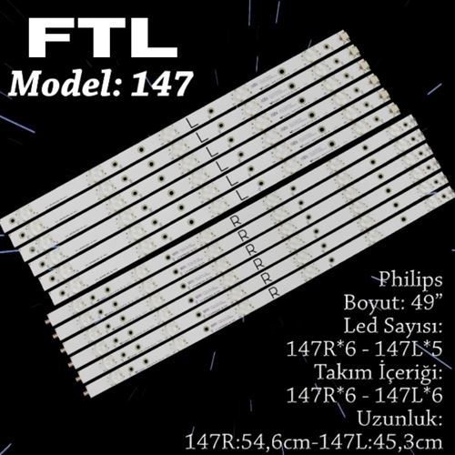 FTL SET-147 PHILIPS 49 INC 6*R+6*L ADET (SET) TV LED BAR