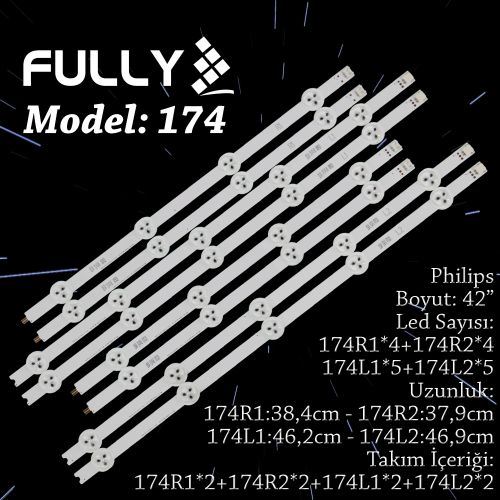 FULLY-SET-174 PHILIPS 42 INC 2R1+2L1+2R2+2L2 ADET (SET) TV LED BAR