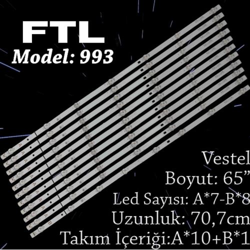 FTL SET-993 VESTEL 65 INC 10A+1B ADET (SET) TV LED BAR