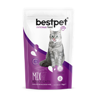 Bestpet Yetişkin Kediler İçin Mix Tavuk Etli, Kuzu Etli Ve Balıklı Kuru Mama 1 kg 1
