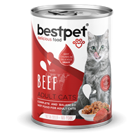 Bestpet Yetişkin Kediler İçin, Taze Sığır Parça Etli Ve Soslu Yaş Mama 400 gr 1