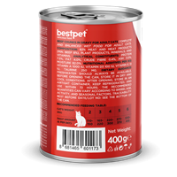 Bestpet Yetişkin Kediler İçin, Taze Sığır Parça Etli Ve Soslu Yaş Mama 400 gr 2