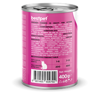 Bestpet Yavru Kediler İçin, Taze Tavuk Parça Etli Ve Soslu Yaş Mama 400 gr 2
