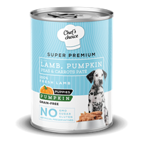 Chefs Choice Yavru Köpekler İçin, Tahılsız, Hipoalerjenik, Kuzu Etli, Balkabaklı, Bezelyeli Ve Havuçlu Ezme 400 gr 1