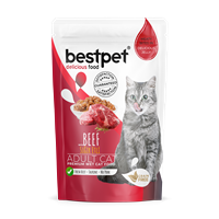 Bestpet Yetişkin Kediler İçin, Tahılsız, Jöle İçinde Sığır Parça Etli Yaş Mama 85 gr 1