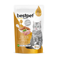 Bestpet Yetişkin Kediler İçin, Tahılsız, Jöle İçinde Tavuk Parça Etli Yaş Mama 85 gr 1