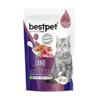 Bestpet Yetişkin Kediler İçin, Tahılsız, Jöle İçinde Kuzu Parça Etli Yaş Mama 85 gr 1