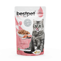 Bestpet Kısırlaştırılmış Kediler İçin Tahılsız, Jöle İçinde Somon Parça Etli Yaş Mama 85 gr 1