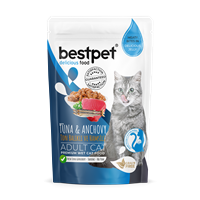 Bestpet Yetişkin Kediler İçin, Tahılsız, Jöle İçinde Tuna Ve Hamsi Parça Etli Yaş Mama 85 gr 1