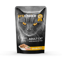 Prochoice Yetişkin Kediler İçin, Tahılsız, Jöle İçinde Tavuk Ve Ciğer Parça Etli Yaş Mama 85 gr 1