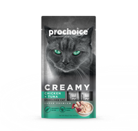 Prochoice Creamy Kısırlaştırılmış Kediler İçin Tavuklu ve Tuna Balıklı Sıvı Ödül Maması 4x15 gr 1