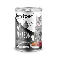 Bestpet Yetişkin Kediler İçin, Taze Geyik Parça Etli Ve Soslu Yaş Mama 400 gr 1