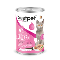 Bestpet Yavru Kediler İçin, Taze Tavuk Parça Etli Ve Sütlü Yaş Mama 400 gr 1