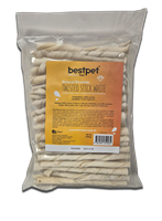 Bestpet Twisted Stick White, %100 Doğal Deri Beyaz Burgu Köpek Ödül Çubuğu 350 gr 2