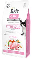 Brit Care Kısırlaştırılmış Hassas Kediler İçin, Tahılsız, Hipoalerjenik Taze Tavşan Etli Kuru Mama 2 kg 1
