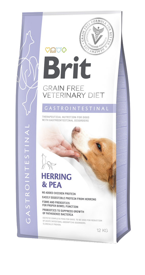 Brit Veterinary Diet Gastrointestinal Rahatsızlıkları Olan Köpekler İçin, Tahılsız, Ringa Balığı Ve Bezelyeli Kuru Mama 12 kg 1