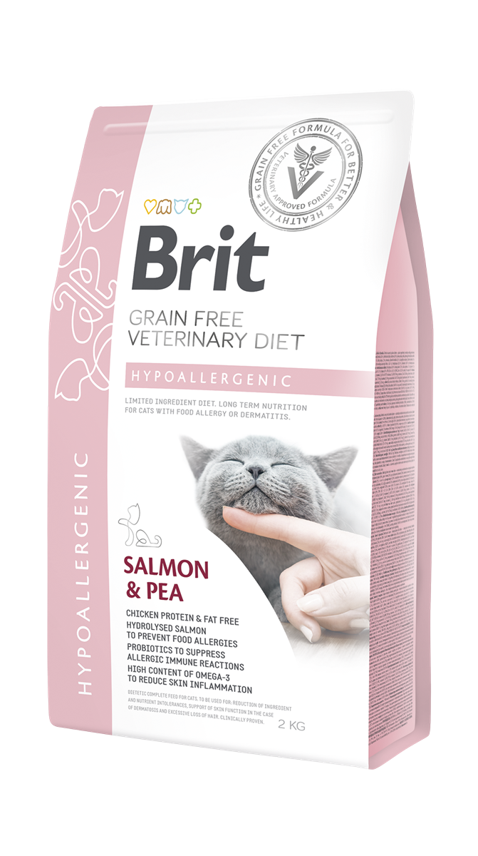 Brit Veterinary Diet Dermatitli Ve Gıda Alerji Rahatsızlıkları Olan Kediler İçin, Tahılsız, Hipoalerjenik Somon Balıklı Ve Bezelyeli Kuru Mama 2 kg 1