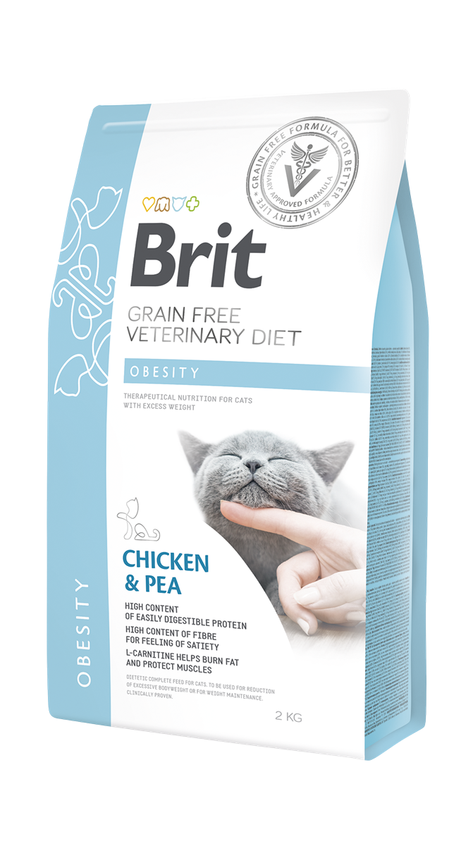 Brit Veterinary Diet Aşırı Kilo Problemi Olan Kediler İçin, Tahılsız, Tavuk Etli Ve Bezelyeli Kuru Mama 2 kg 1