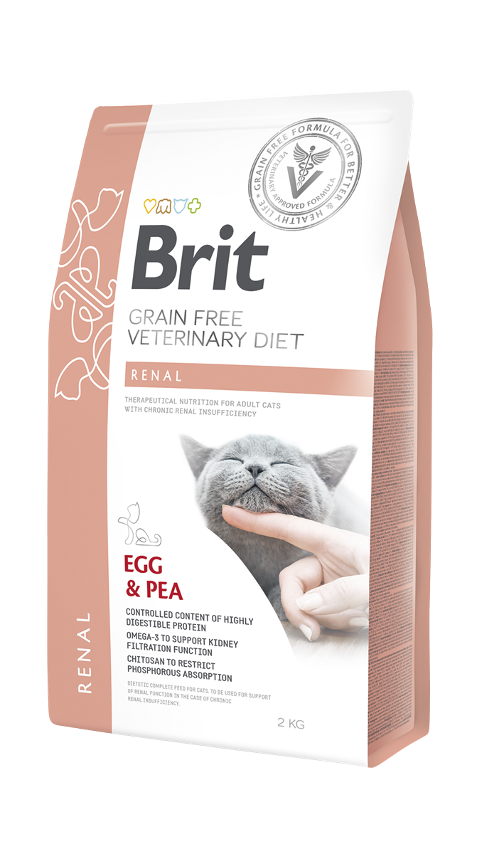 Brit Veterinary Diet Kronik Böbrek Yetmezliği Rahatsızlığı Olan Kediler İçin, Tahılsız, Yumurtalı Ve Bezelyeli Kuru Mama 2 kg 1